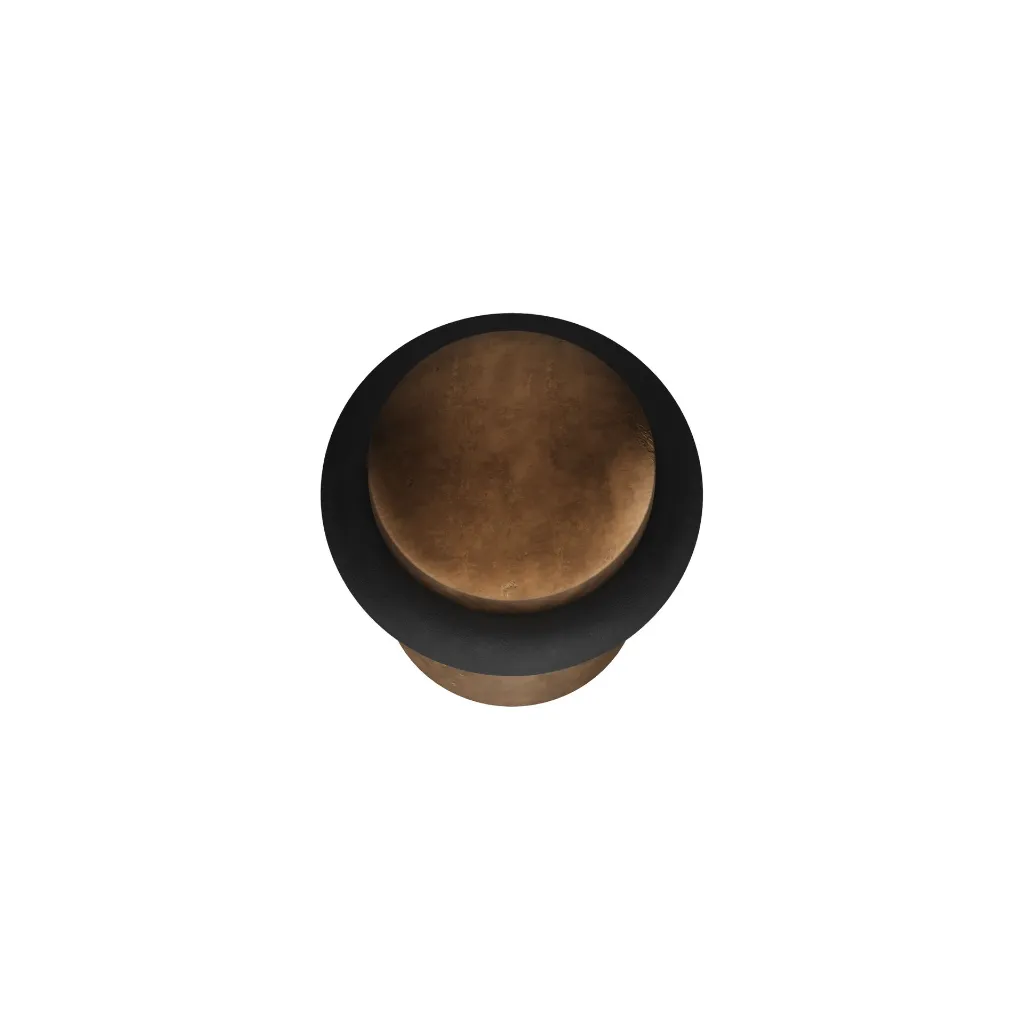 4.025.430 Door stop round 20mm Moon craft cognac Front.webp