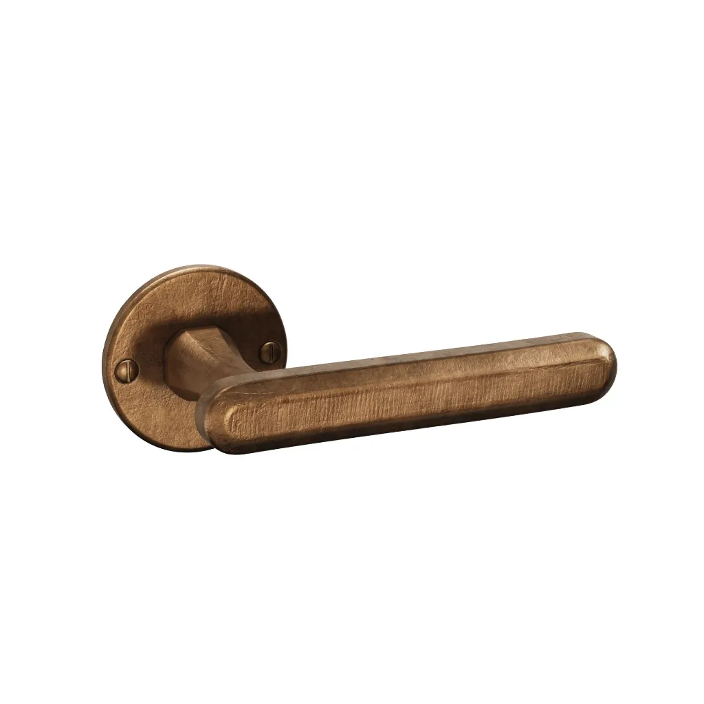 4.035.433 Door Lever handle Terra L+L craft cognac in the other direction.webp