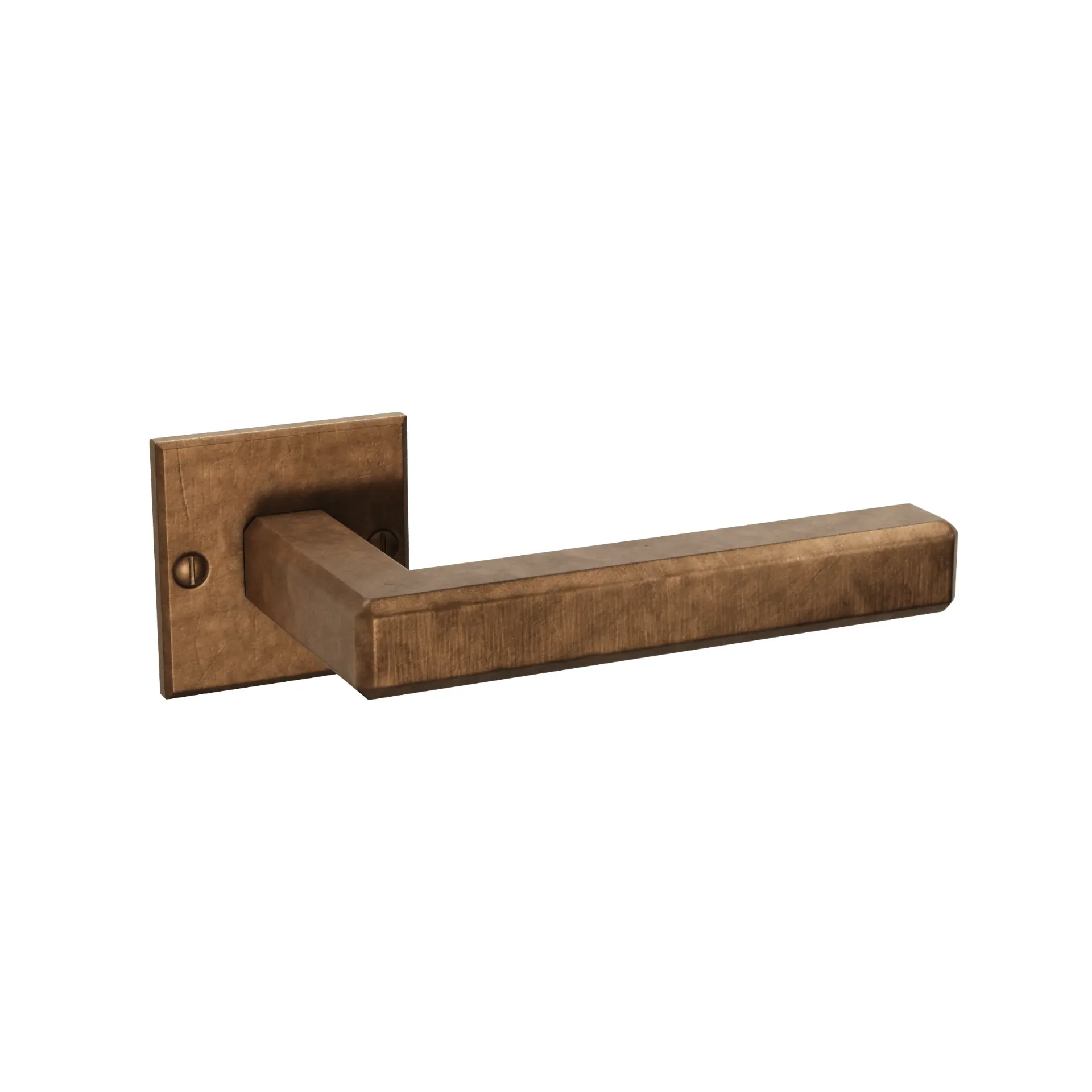[4008443] Door Lever handle Rock (Craft Cognac)